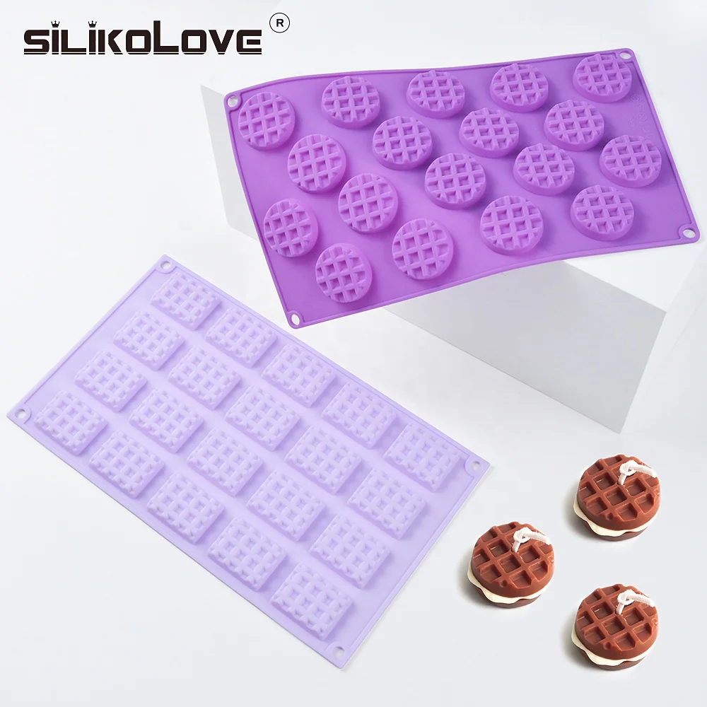 Waffle cookies silicone candle mold DIY gypsum plaster crafts mold biscuits chocolate soap silicon molds for candle resin