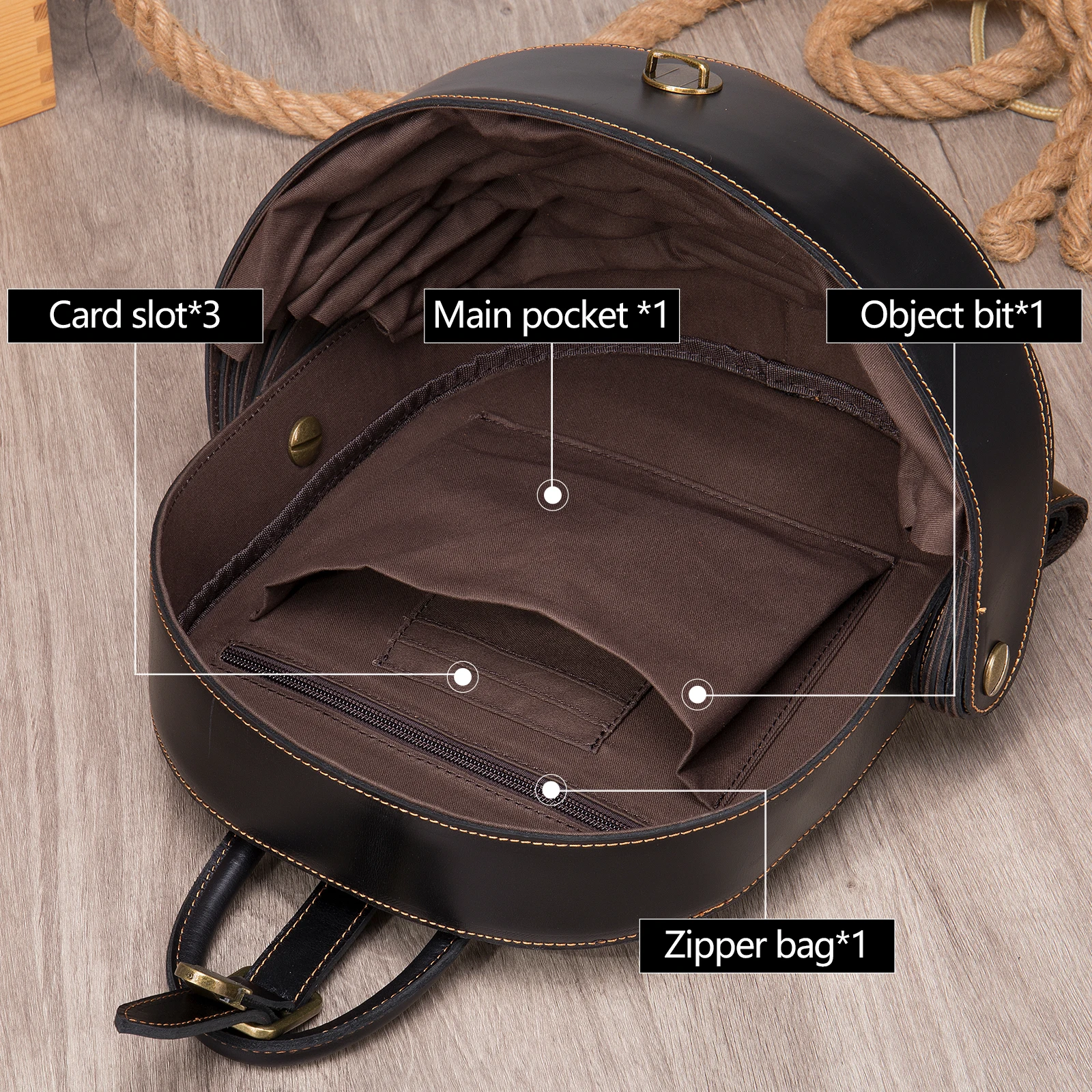 Party Retro Creative Genuine Leather Men'S Shoulder Bag Waterproof Women Backpack Man'S Handbag