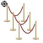 Crowd Rope Barriers Factory Direct Sale Crowd Control Barrier Decorative Party Stanchions With Dual Twisted Ropes