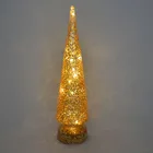 Christmas Star Decoration Glass Tree Led Glass Christmas Tree With Gold Star Sequins Decoration Hot Sell