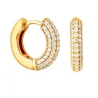 Jewelry Gemnel Popular Jewelry New 18k Gold Plated Diamond 925 Silver Huggie Hoop Earrings