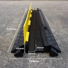Pvc Cable Cable Protector Rubber PVC Rubber Mat Cable Cover Speed Humps Road Bump Cable Protector Cable Wire Cord Ramp