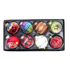 8pcs Glass Ornaments Boxed Colorful Design Hanging Decorative 6cm Baubles Balls Christmas Glass Ornaments