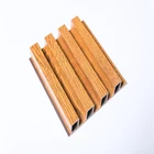 SYSUN 150H Fireproof Wooden Grain Pvc Fluted Wpc Wall Panels For TV