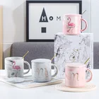 Gift Items Promotional Gift Items Women Souvenir Gift Diamond Ceramic Mug Marbled Spoon Water Cup Gift Set With Lid