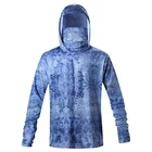 Shirt Custom Sublimation Printed Long Sleeve Upf 50 Hooded With Face Cover Fishing Shirt Jersey