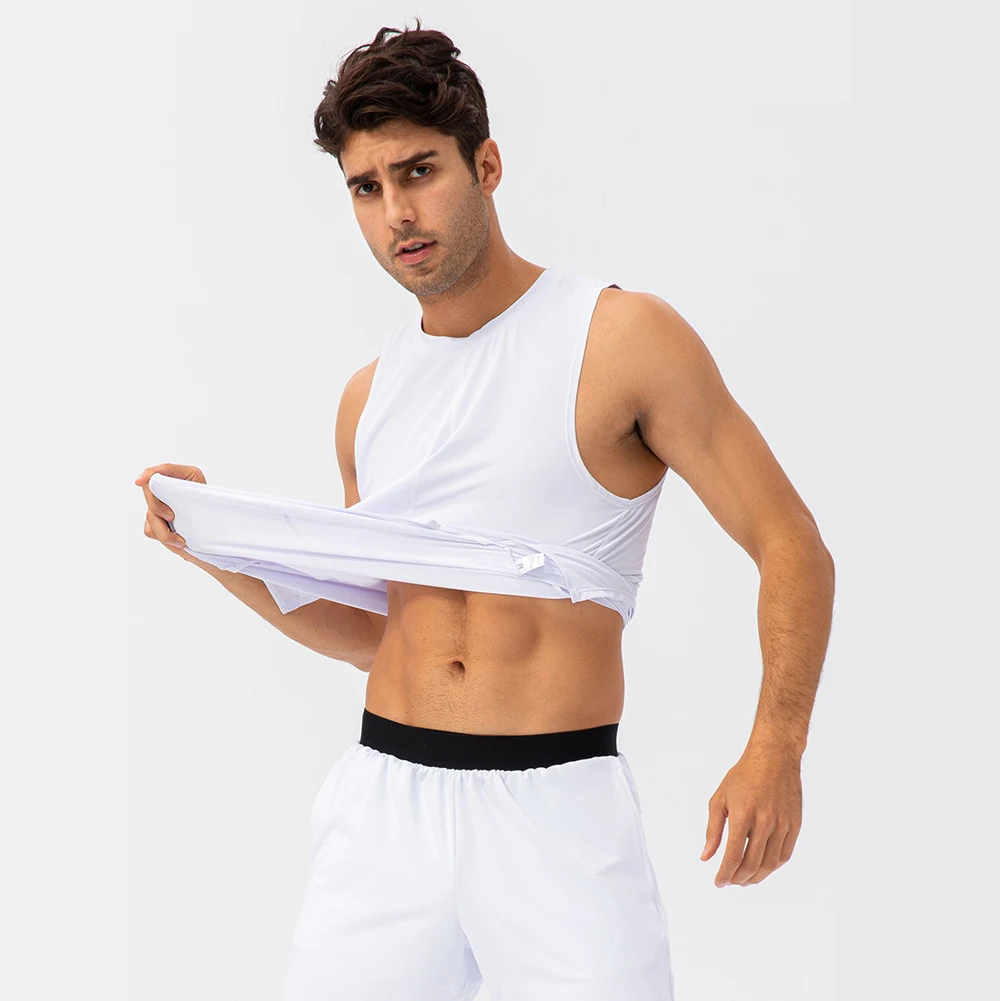 Men Gym Wear Basketball Tank Top Fitness Running Vest Sleeveless Plus Size Sports T Shirt