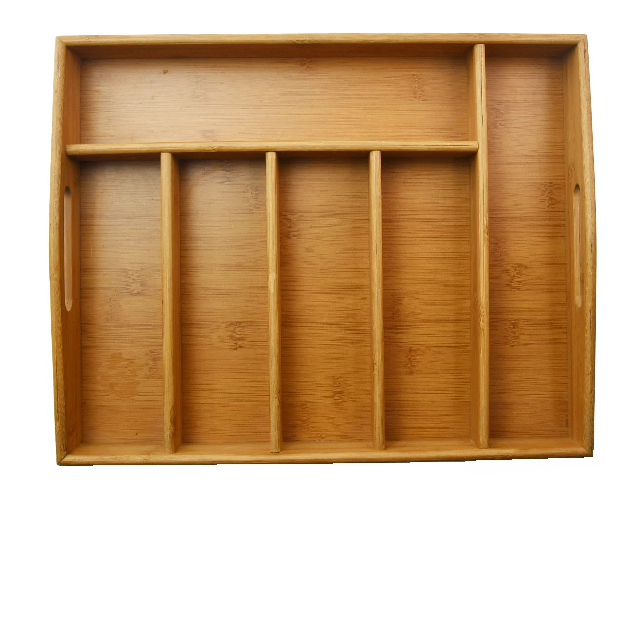 Factory Bamboo Storage Wood  Utensils Drawer Kitchen Accessories Organizer Silverware Holder with Handles