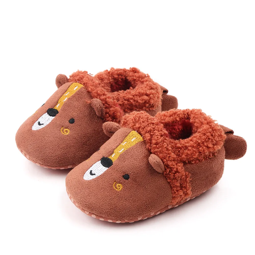 Baby Boys Girls Soft Plush Slippers Animal Boots Toddler Infant Crib Shoes Winter House Shoes factory