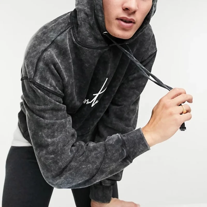 acid wash moletom com capuz diy