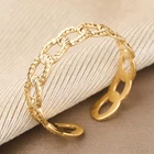Rings Ring Steel Minimal Braided Rings Gold Plated Hollow Chain Ring Stainless Steel
