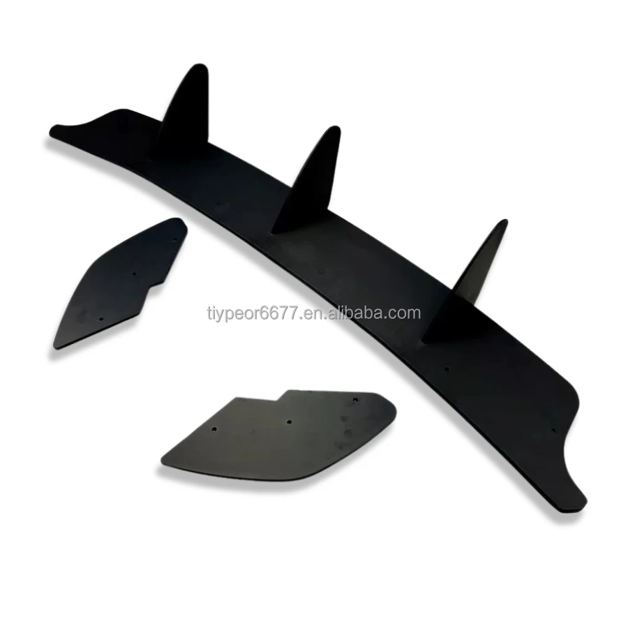 product tiypeor factory rear bumper lip diffuser 3 fin valance guard rear blade splitter for volkswagen vw golf 6 mk6 gti 2010 2014-7