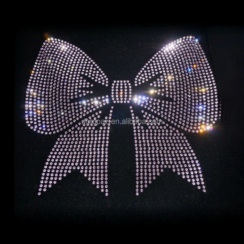Fancy dgtopaz factory custom logo butterfly rhinestone iron on heat transfer patches motif