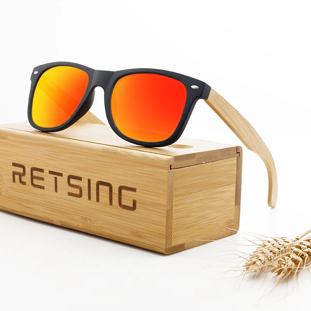2024 Custom Logo Bamboo Wood Sunglasses Polarized CE