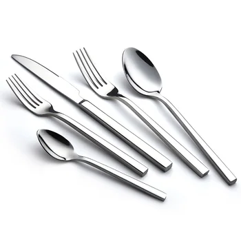 Modern Reusable Wedding Silverware for Restaurant 304 Stainless Steel Hotel Cutlery Flatware Set