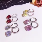 925 Silver Cubic Zirconia LUOXIN Fashion 925 Sterling Silver Round Cubic Zirconia Stud Earrings