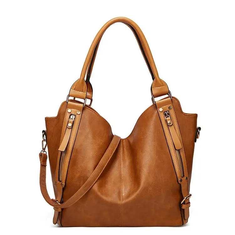 Ladies Luxury Shoulder Handbags Famous Fashion Tote  Oil Wax Leather  Bag 