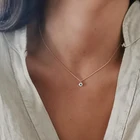 Silver Necklace Dainty Jwellery 925 Sterling Silver Tiny Turkish Evil Eye Necklace Women Girls Jewellery Necklace