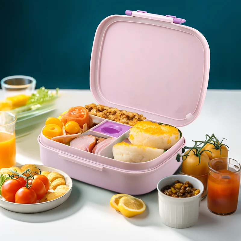 Best Seller 1100ml Big Size 5  Removable Compartment Kids Lunch Box for Noodle Rice Salad