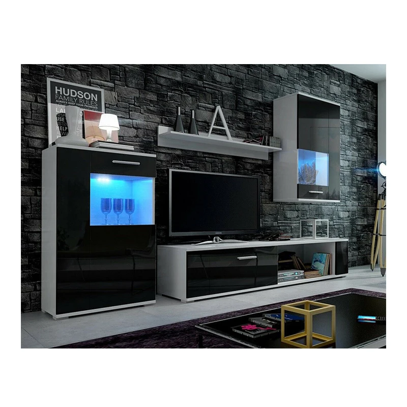 Living room furniture set TV stand cabinet unit cupboard wall mounted high gloss 