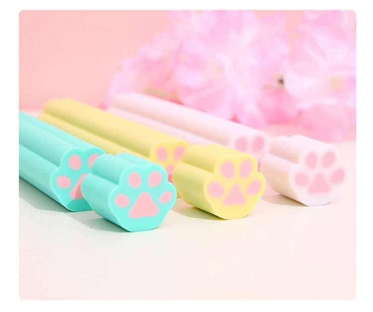 Cute Cartoon Cat Claw Shaped Eraser Creative Sandwich Cuttable Student