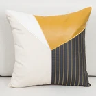 Leather Patchwork Triangle Quilted Velvet Cushion Covers Manufacturers Luxury Plain Decorative Pillow Case Covers
