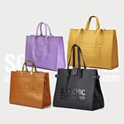 Women Custom High Quality Black Tote Hand Bags PU Leather Tote Bags For Women Raise Logo Tote Leather Bags