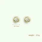 Zircon Earring Hot Sale Wholesale Fashion Zircon Inlaid Gold Plated Flower Shape Small Stud Earring For Women