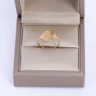 Size Ring Customized Size Trendy Stainless Steel Open Size Hammer Grain Gold Plated Ring For Female Jewelry