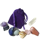 Chakra 7 Pcs Set Chakra Reiki Healing Wand Meditation Energy Hexagonal Points Array Figurines Crystals Quartz