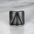 Letter Ring Classic Game Assassin's Letter Relief Theme Stainless Steel Ring Wire Wrapped Ring