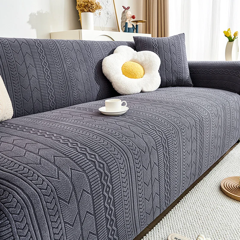 High quality knitted jacquard sofa cover all inclusive elastic slipcovers sofa removable cover