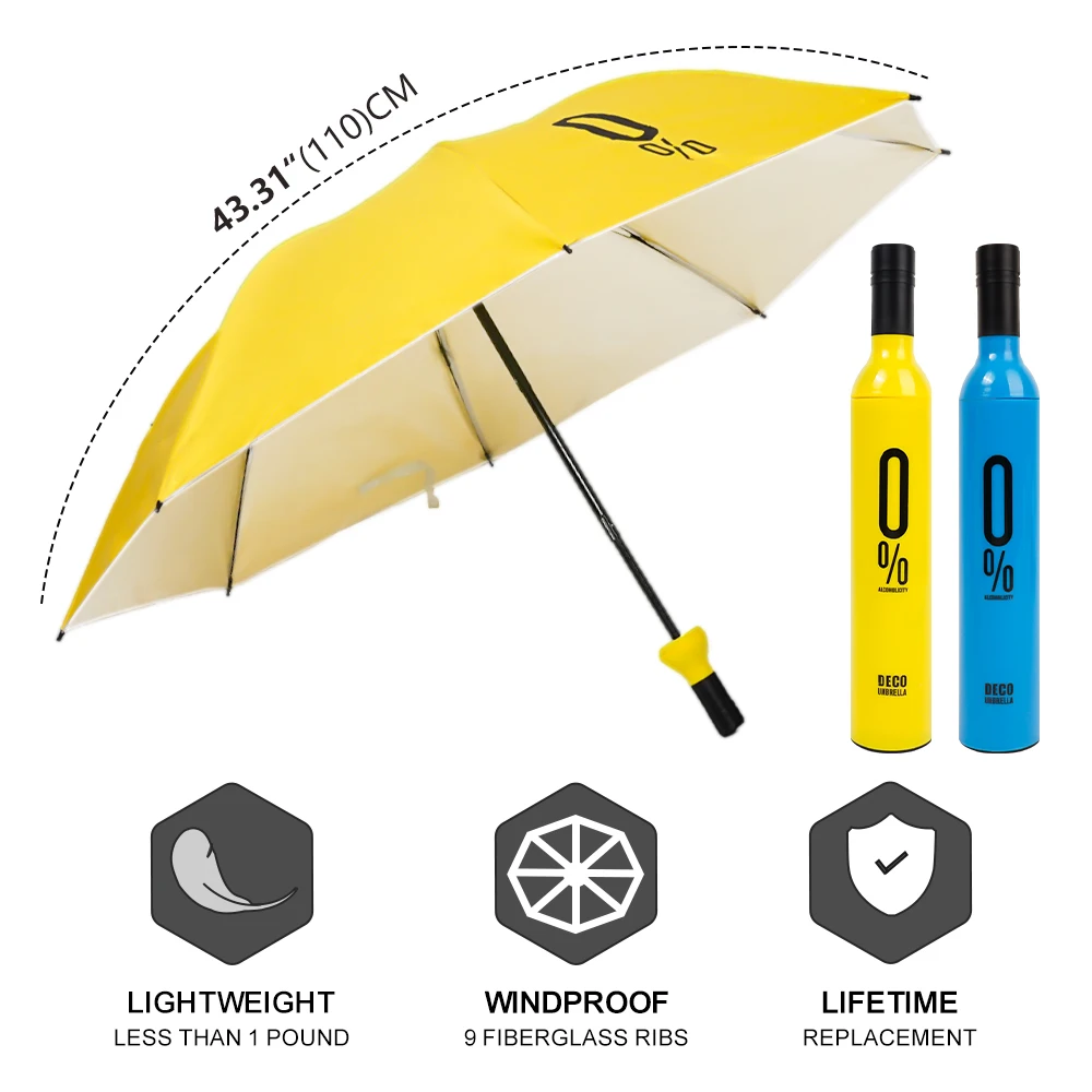 Design Fashion Personalized Sunshade Summer Waterproof Chinese Cheap Wine Bottle Uv Umbrella For Business
