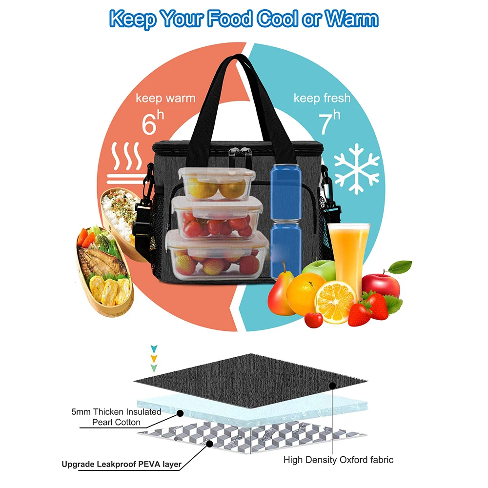 bag 600d polyester insulated cooler lunch bag
