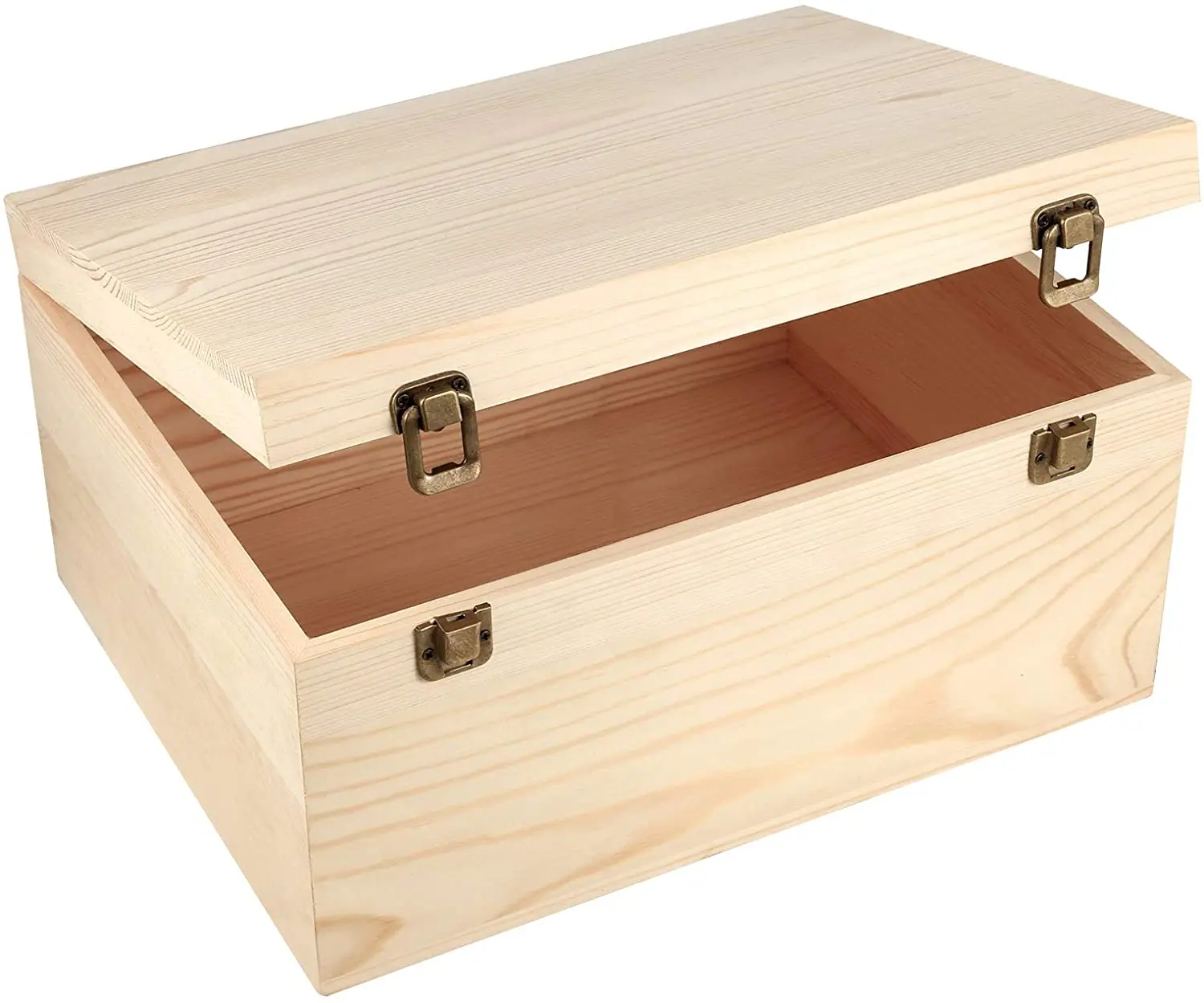 Extra Large Wood Box 13 X 10 X 6 5 Inches Large Wood Box With Hinged Lid And 2 Front Clasp For Crafts Art Hobbies Jewelry Bo Buy Wooden Jewelry Boxes Solid Wood Storage Box