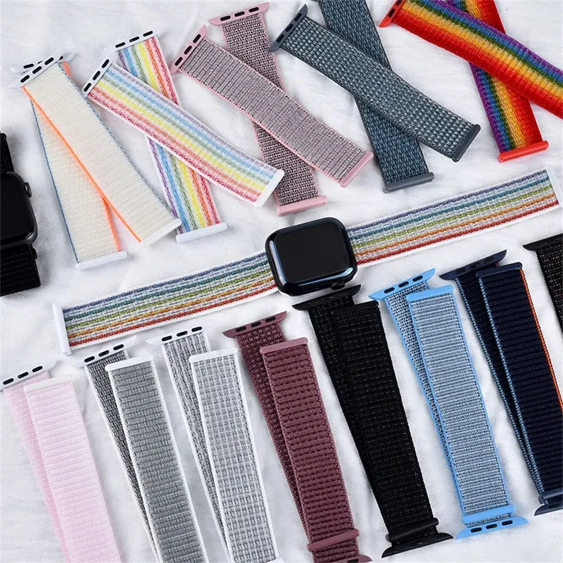 Swstrap Braided Loop Nylon Smart I Watch Ribbon Band For Apple Watch