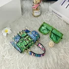 Bags Ladies Graffiti Pvc Clear Jelly Mini Bags Girl Shoulder Crossbody Chain Ladies Purse And Sunglasses Set