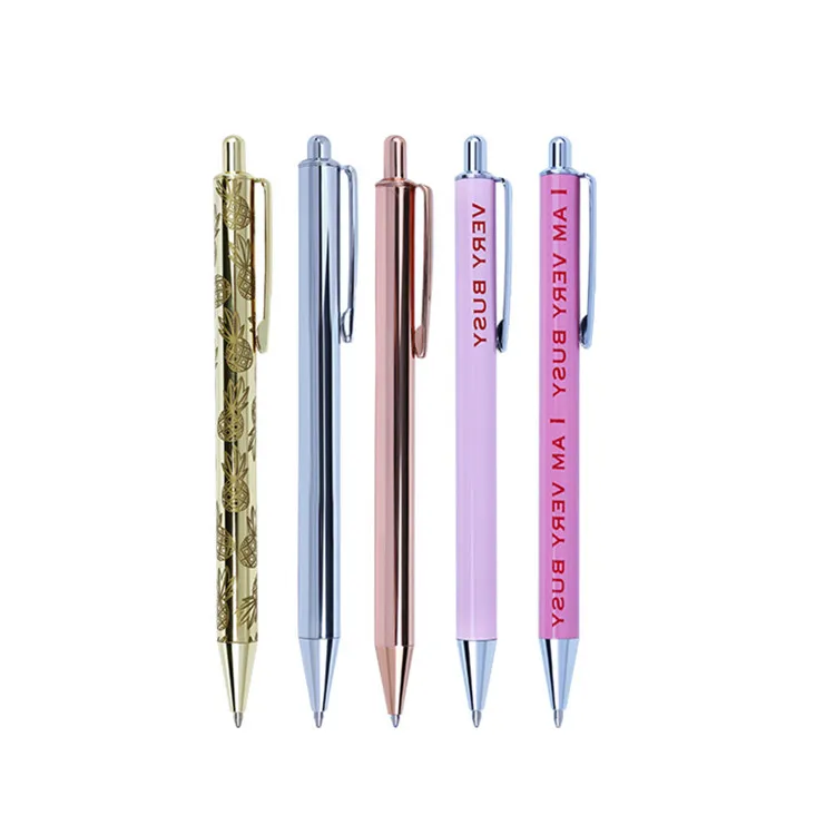 slim metal promotional ball pen colorful click ball pen with