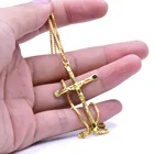 Fashion Cross Wholesale Fashion Jewelry Religion Christian Faith 18k Gold Color Cross Crucifix Necklace