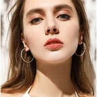Hoop 925 Sterling Silver Geometric Large Circle Personalized French Ringlets Hoop Earrings For Women