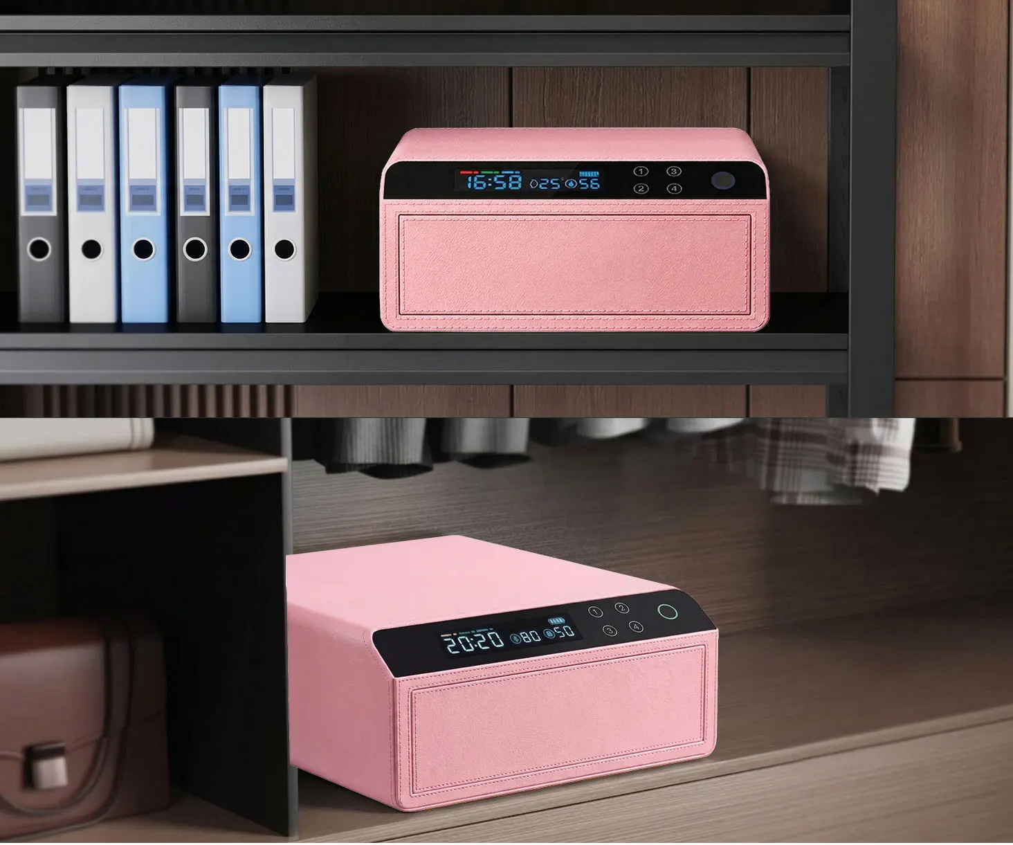 dr 1272 ft ceqsafe smart electronic safe box anti theft smart touch screen password fingerprint leather jewelry safe box-12