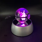 2020 Wholesale New Pokemon Design Pikachu Custom Crystal Pokemon Ball With LED Base
