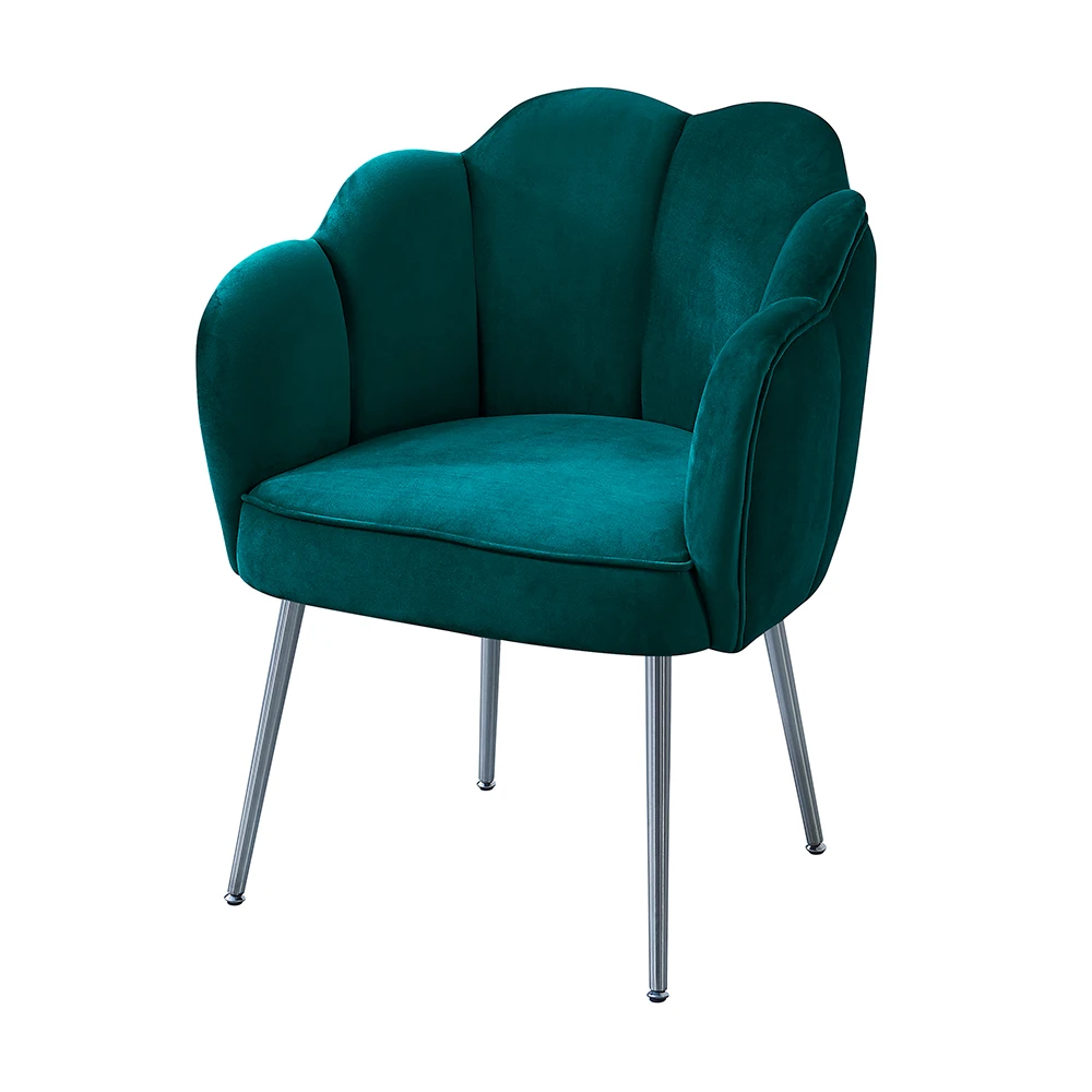 teal velvet shell chair