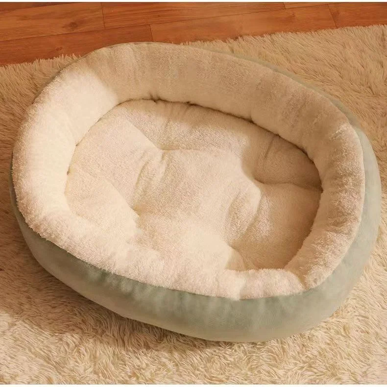 HUAYI 2024 New manufacturer soft luxury  pet cushion round cat dog bed