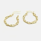 Hoop Hoop Earrings Wholesale Trendy Simple 18K Gold Plated Big Hoop Earrings Party Gifts
