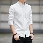Color Shirt Shirts New Spring And Autumn Men's Fashion Casual Soft And Comfortable Slim Solid Color Oxford Cotton Shirt