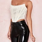 Top Vest Tops 2021 Summer American Women's Crop Top Off The Shoulder Fashion Mesh Vest Short Women Tops