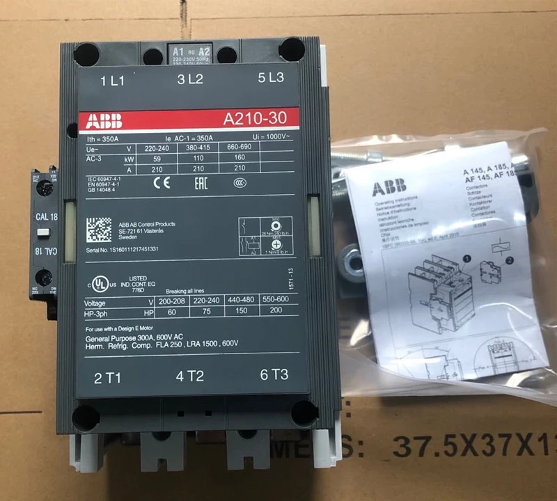 Original ABB A Series magnetic contactor  electrical contactor A9 A12 A16 A26 A30 A40 A50 A63 A75 A95 A110 A145 A185 A210 -30-10