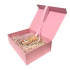 Box Empty Gift Boxes Custom Wedding Empty Small Luxury Pink Magnetic Gift Box Packaging With Ribbon