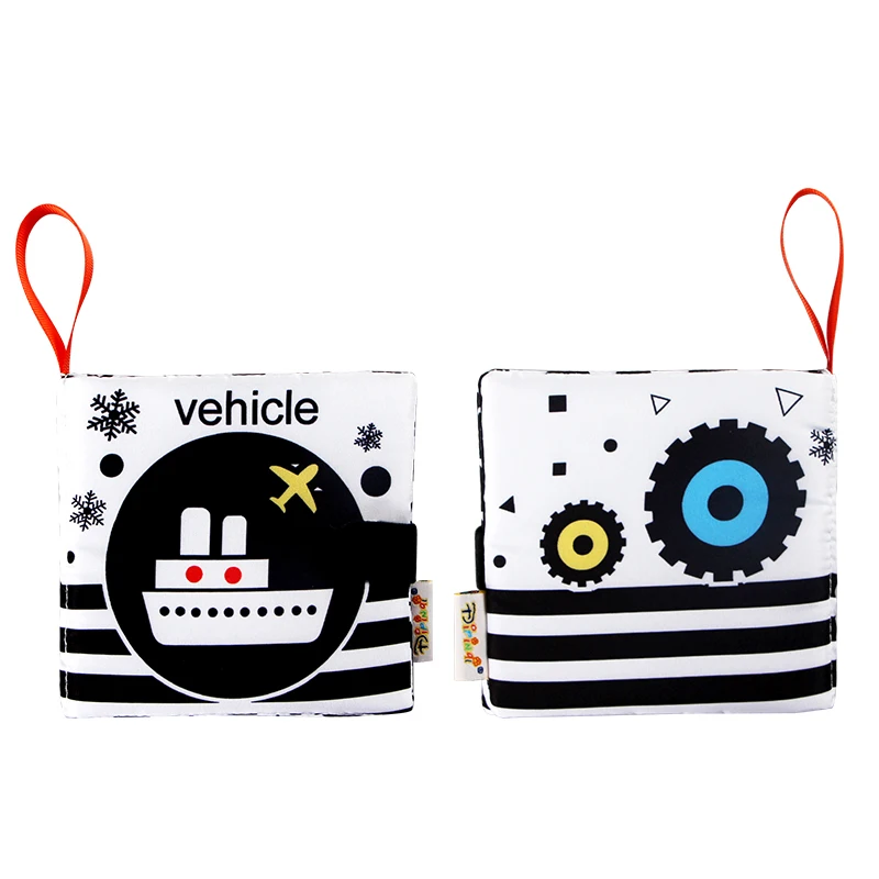 Early education black and white cloth book baby palm book toy baby cloth book N022